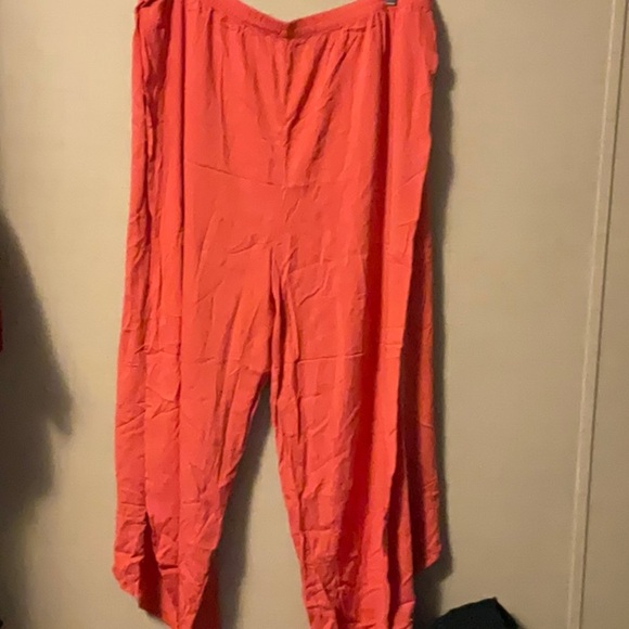 Forever 21 Bright Coral Wide Leg Pants - Picture 2 of 7